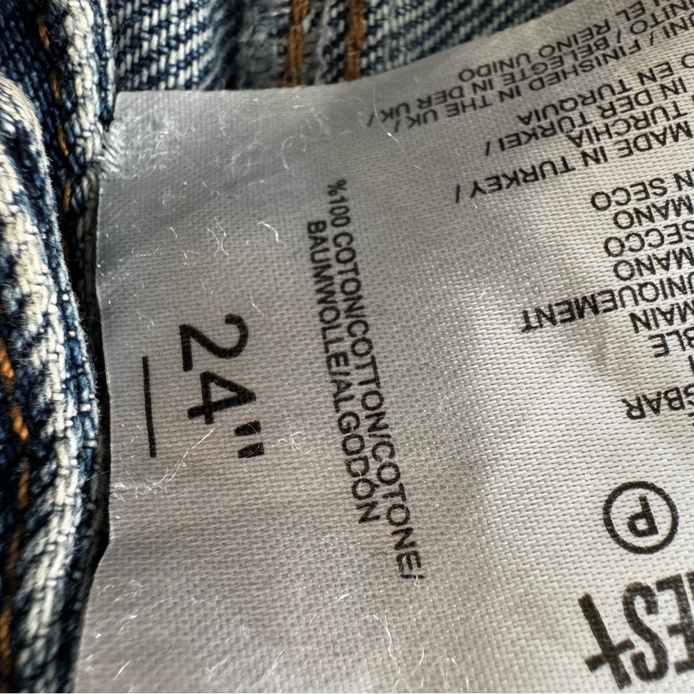 The Ragged Priest Dark Blue Straight Leg Jeans with Star Patches - Picture 6 of 6